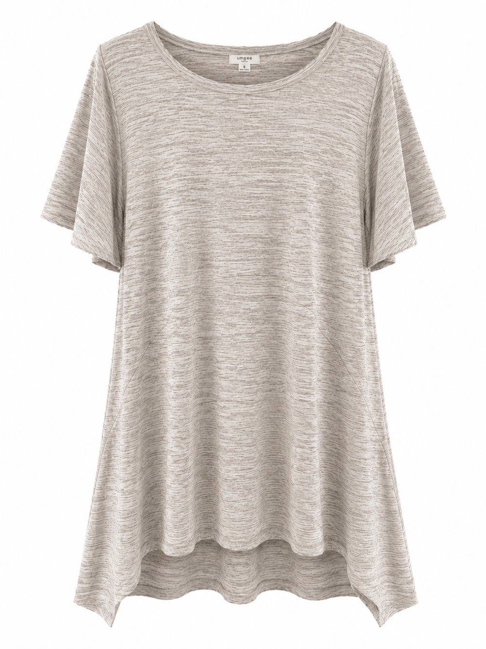 Umgee Oatmeal Handkerchief Tunic Dress - Boho